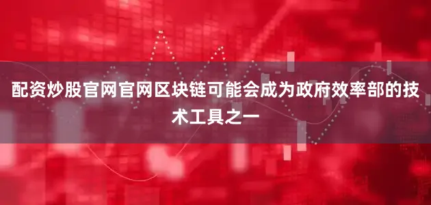 配资炒股官网官网区块链可能会成为政府效率部的技术工具之一