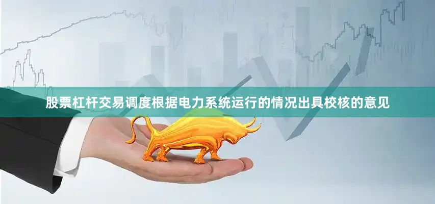 股票杠杆交易调度根据电力系统运行的情况出具校核的意见